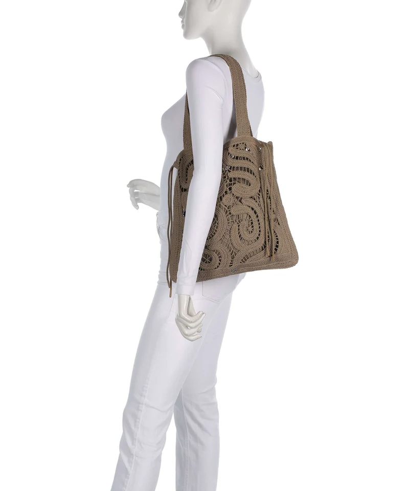 Pinko Crochet Geometrico Sac fourre-tout verde canguro