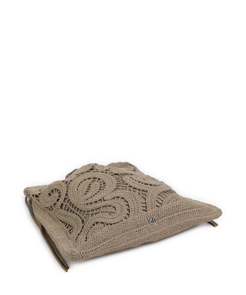 Pinko Crochet Geometrico Sac fourre-tout verde canguro