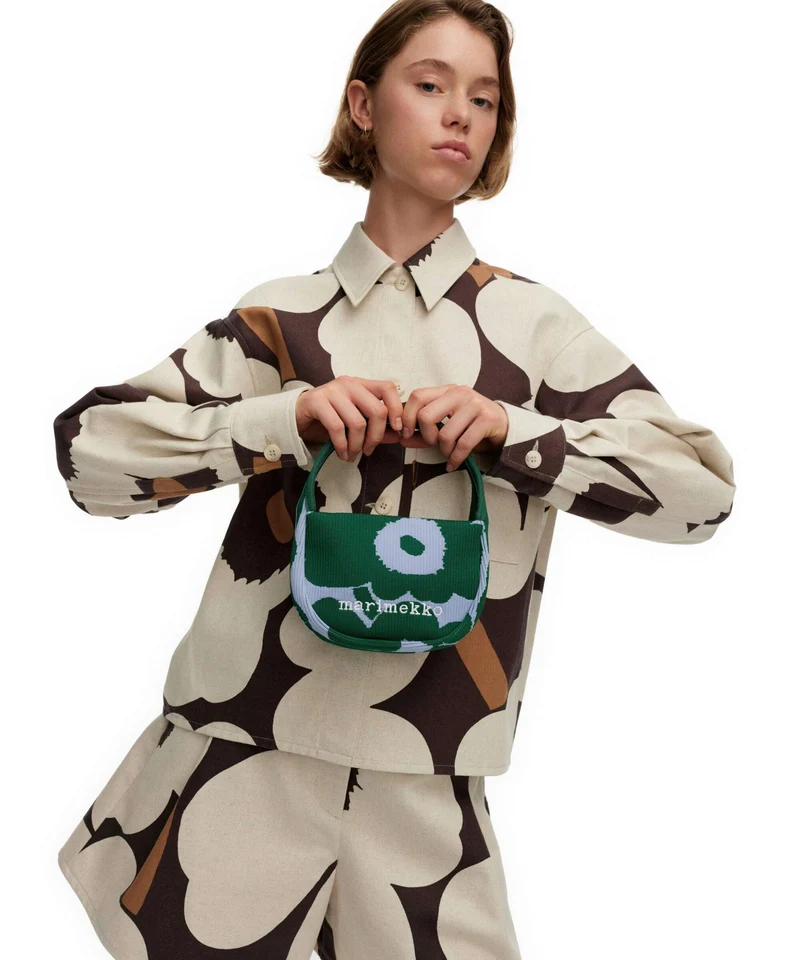 Marimekko Knitted Unikko Sac à main dark green/blue