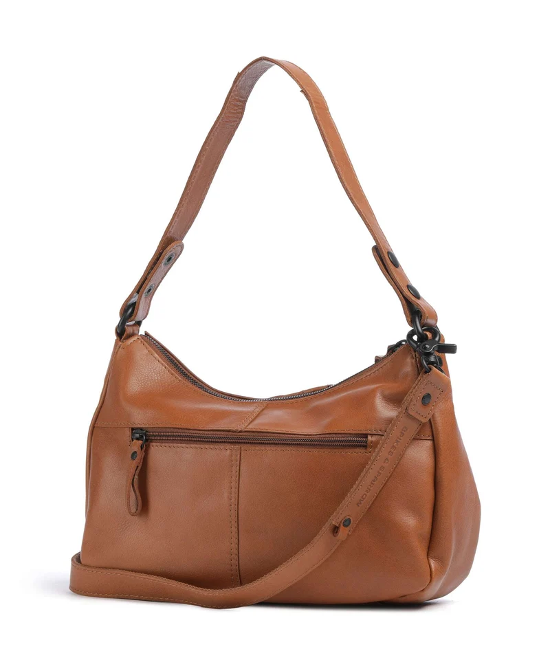 Spikes & Sparrow Suede Mix Jadeline Sac porté épaule brandy
