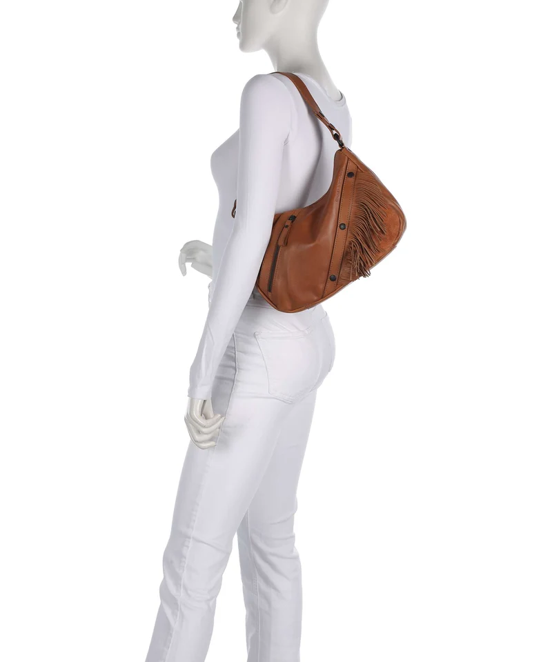 Spikes & Sparrow Suede Mix Jadeline Sac porté épaule brandy