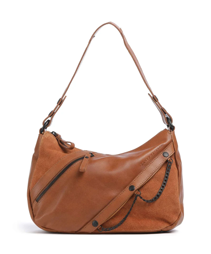 Spikes & Sparrow Suede Mix Jadeline Sac porté épaule brandy