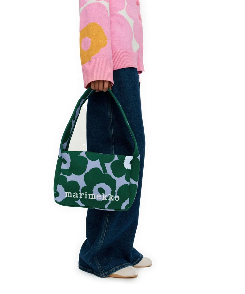 Marimekko Knitted Unikko Sac porté épaule dark green/blue