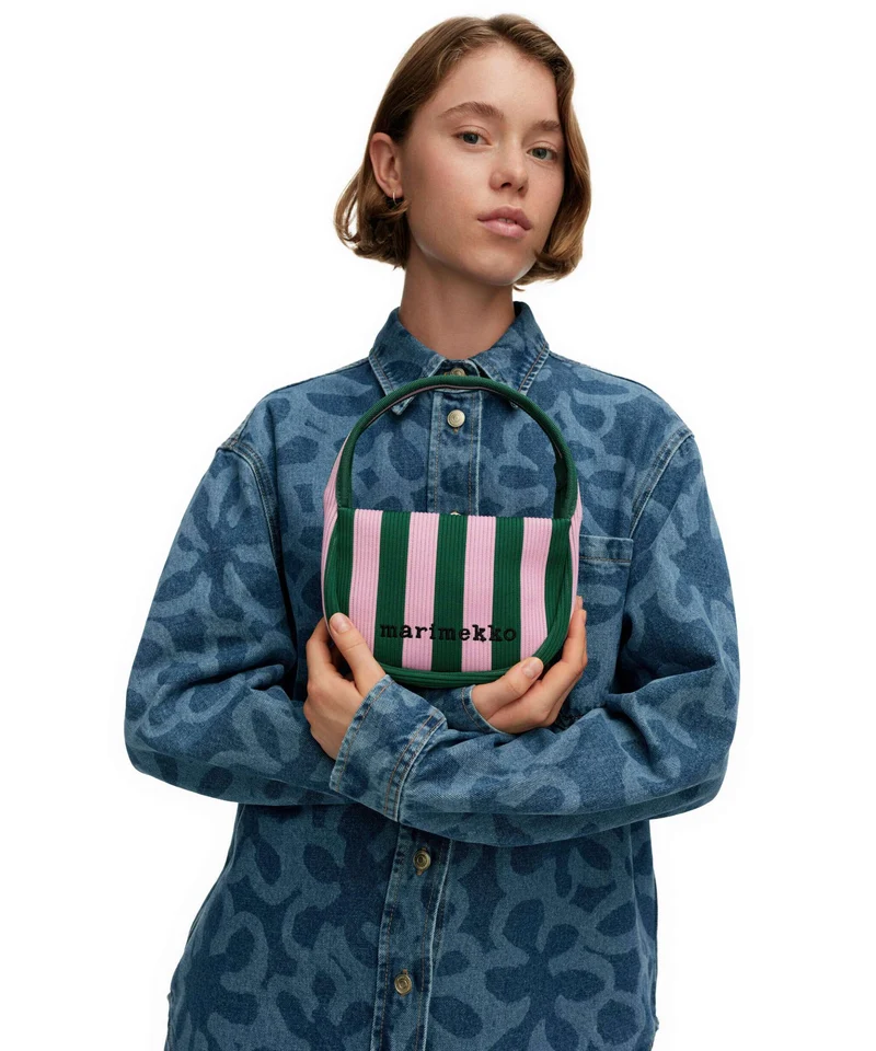 Marimekko Knitted Merirosvo Sac à main pink/dark green