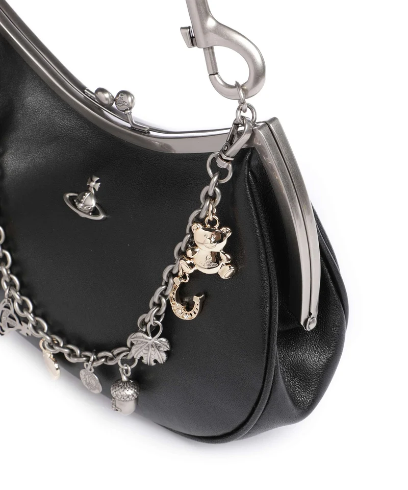 Vivienne Westwood Charm Frame Supple Sac porté épaule black/dark silver