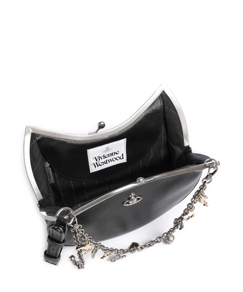 Vivienne Westwood Charm Frame Supple Sac porté épaule black/dark silver
