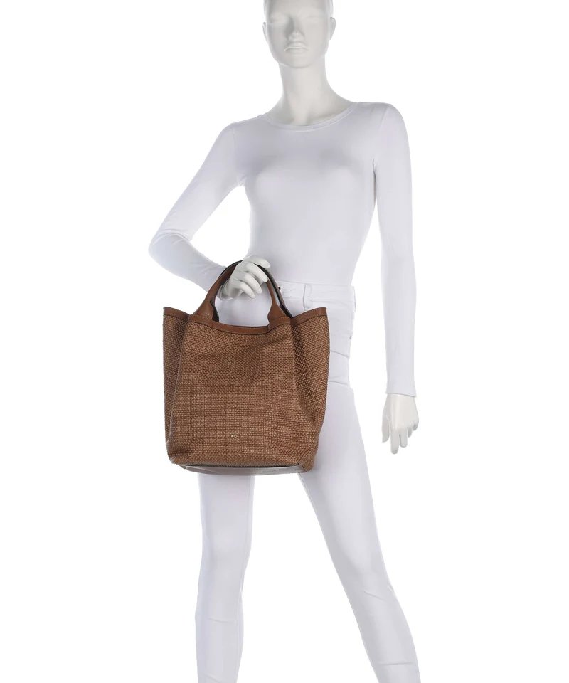Abro Raffia Intreccio Essential Medium Sac à main caramel/cognac