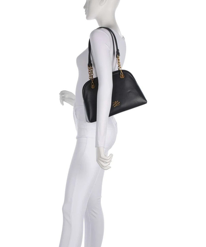 Karl Lagerfeld K/Autograph Bowling Medium Sac porté épaule black/gold