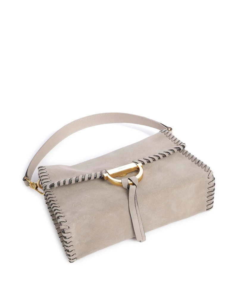 Abro Suede Temi Stitch Sac porté épaule siena