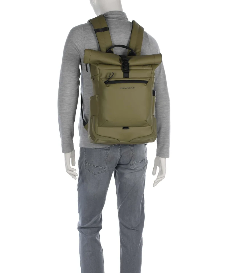Piquadro Corner Special Sac à dos roll-top light green
