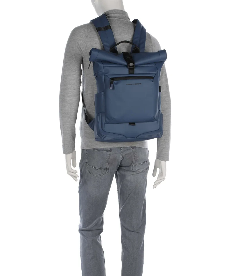Piquadro Corner Special Sac à dos roll-top avio