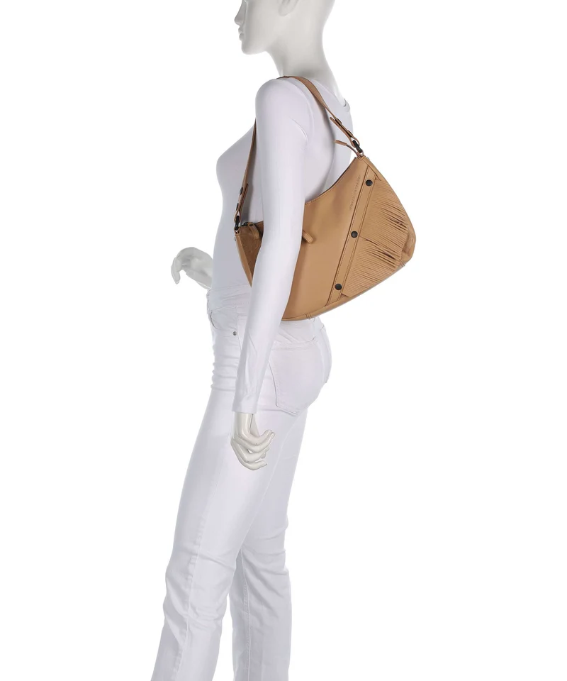 Spikes & Sparrow Suede Mix Jadeline Sac porté épaule camel