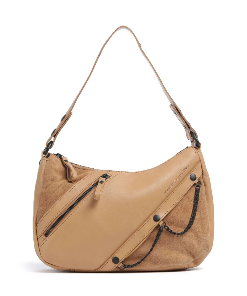 Spikes & Sparrow Suede Mix Jadeline Sac porté épaule camel