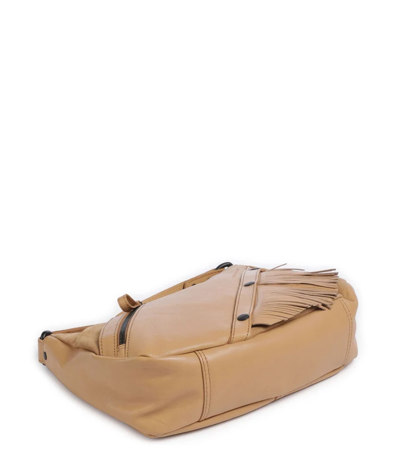 Spikes & Sparrow Suede Mix Jadeline Sac porté épaule camel