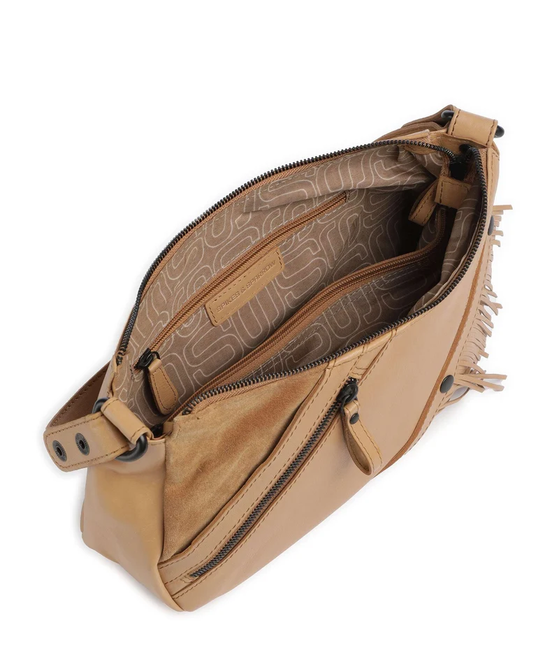 Spikes & Sparrow Suede Mix Jadeline Sac porté épaule camel