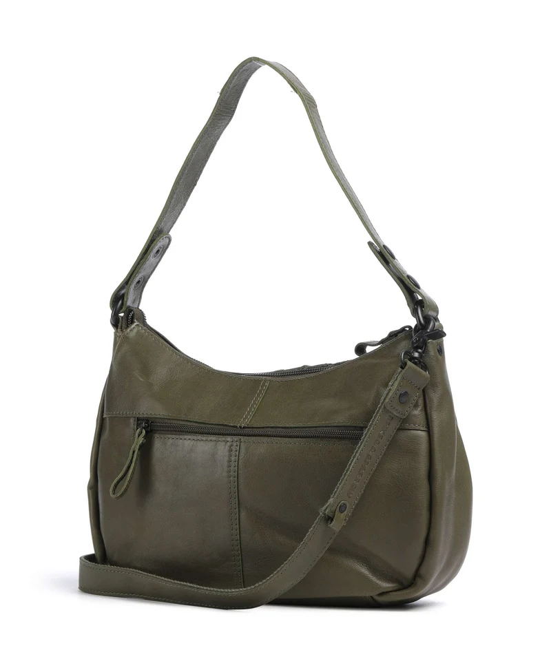 Spikes & Sparrow Suede Mix Jadeline Sac porté épaule green