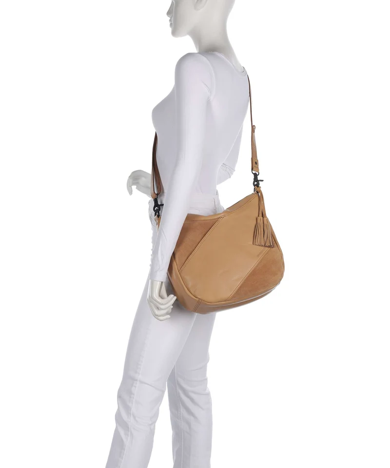 Spikes & Sparrow Suede Mix Natalia Sac fourre-tout camel