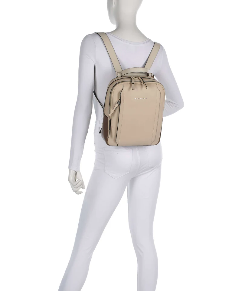 Piquadro Circle Sac à dos beige/cuoio