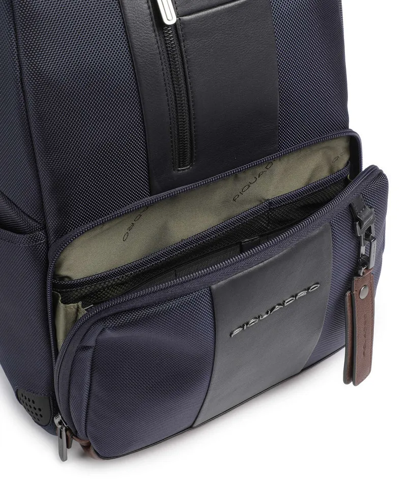 Piquadro Brief 2 LED Sac à dos d'ordinateur blue/cognac