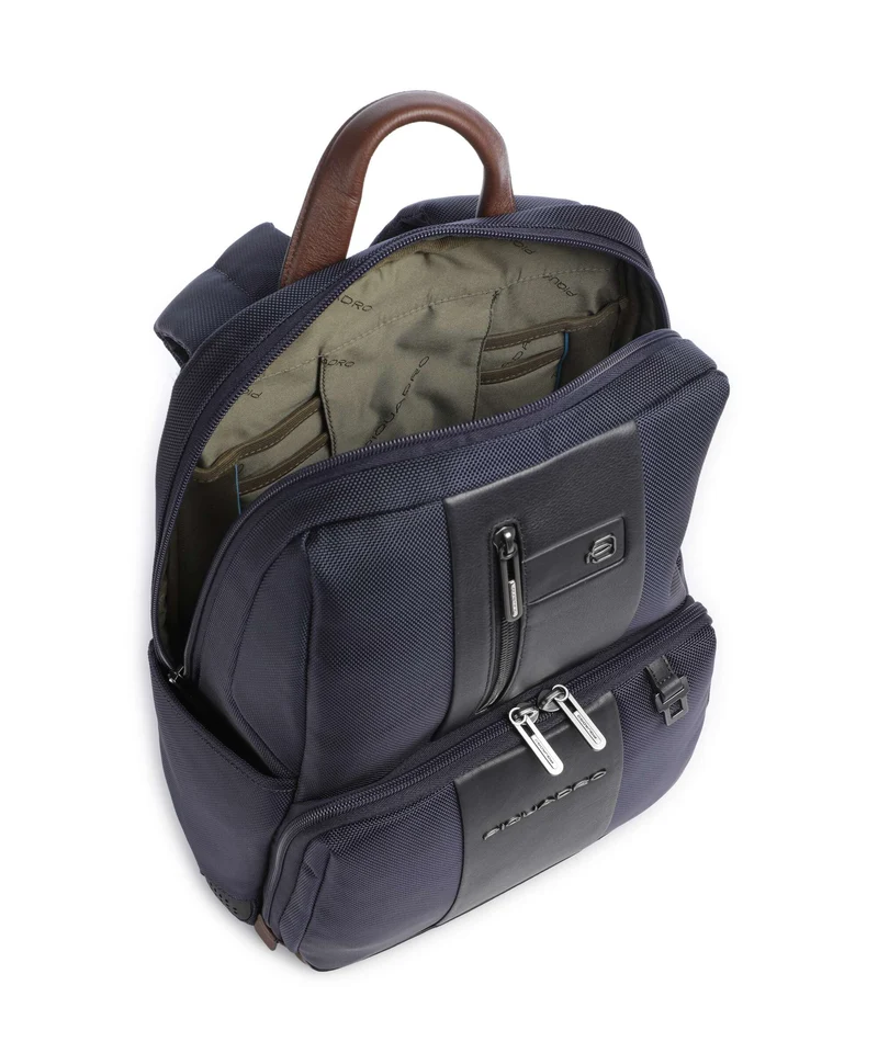 Piquadro Brief 2 LED Sac à dos d'ordinateur blue/cognac