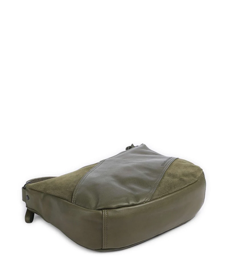 Spikes & Sparrow Suede Mix Lorain Sac bandoulière green