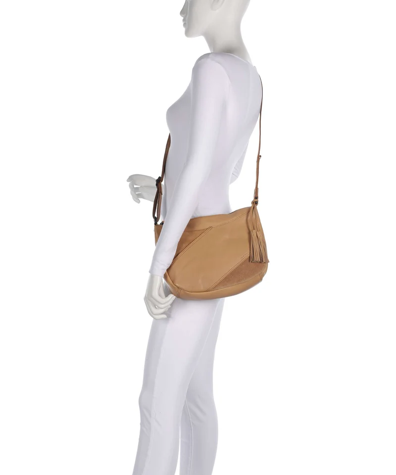 Spikes & Sparrow Suede Mix Lorain Sac bandoulière camel