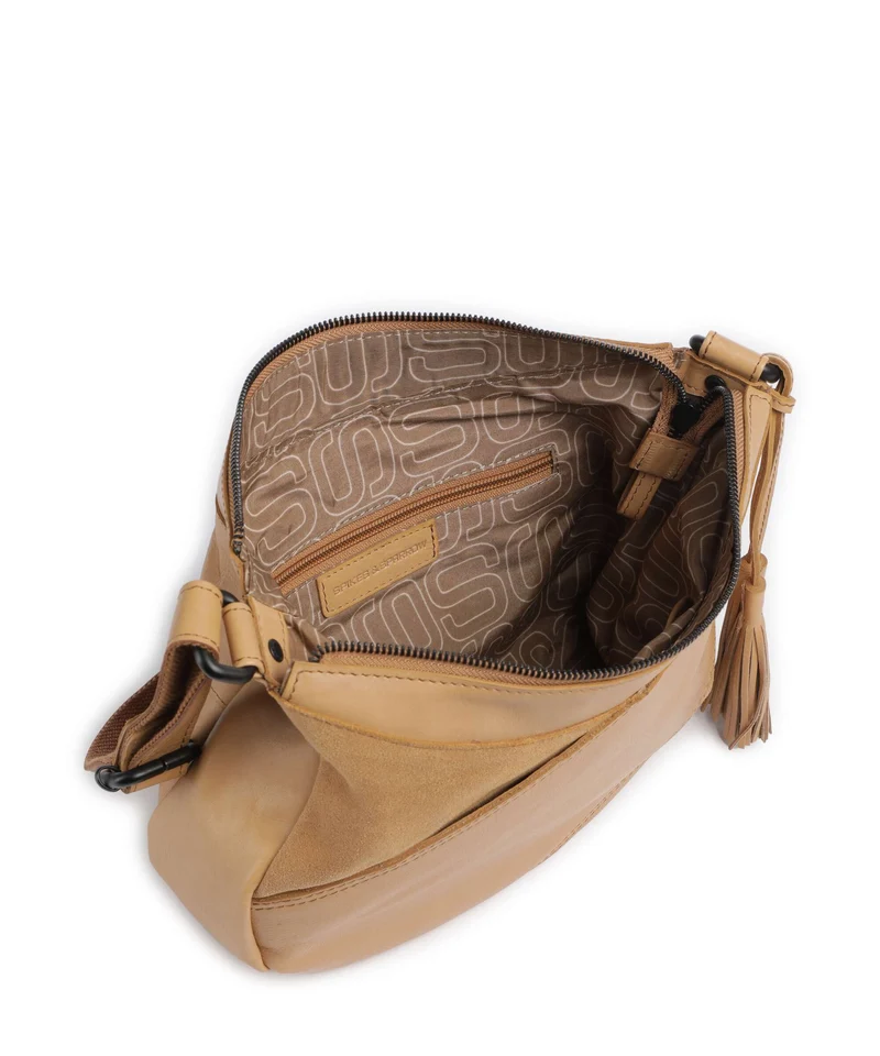 Spikes & Sparrow Suede Mix Lorain Sac bandoulière camel