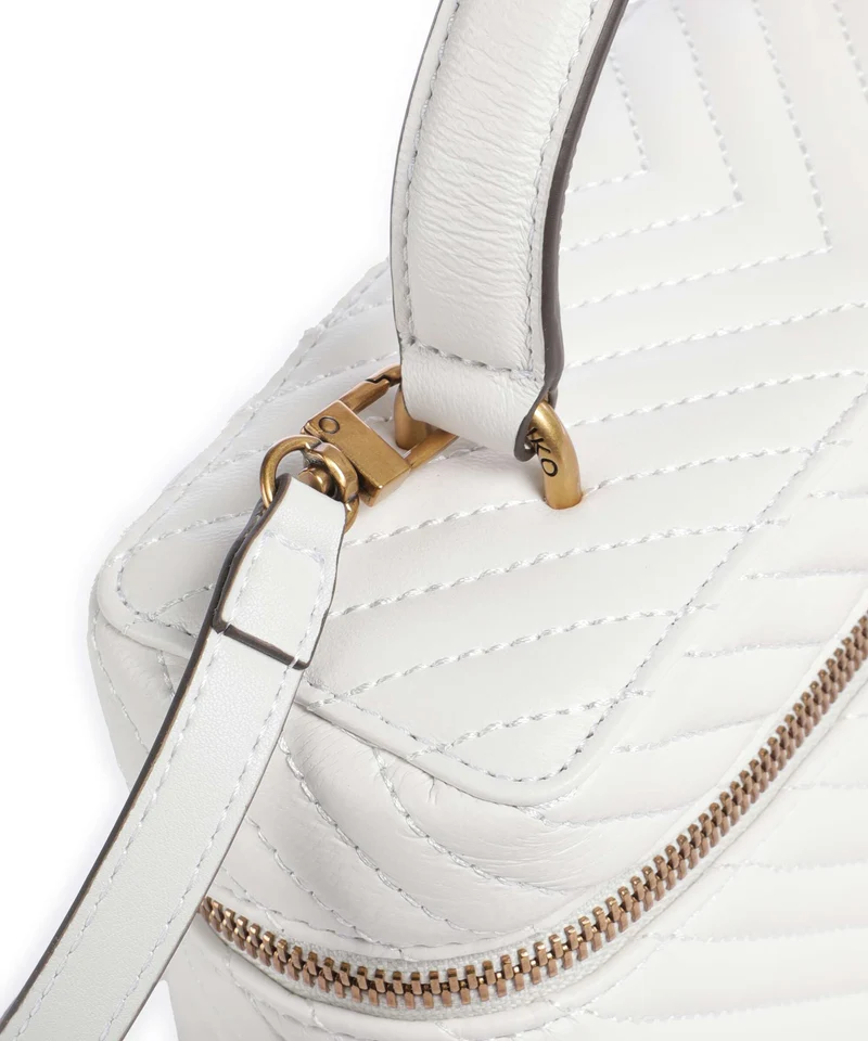 Pinko Vanity Mini Sac à main bianco nembo/antique gold