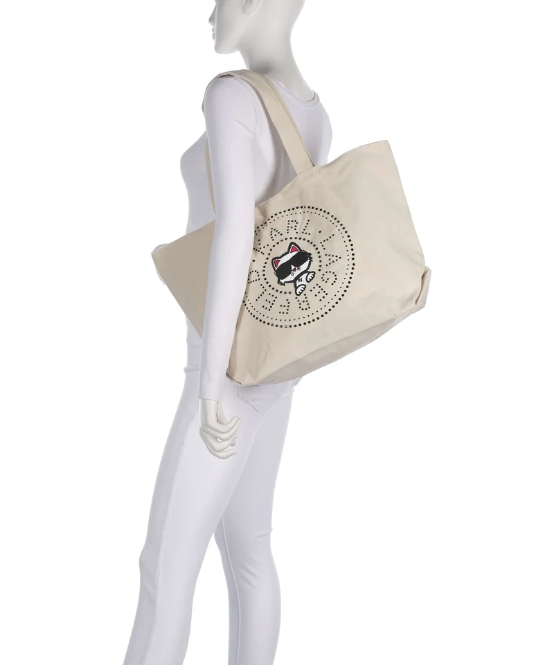 Karl Lagerfeld Ikon Circle Choupette Cabas off white