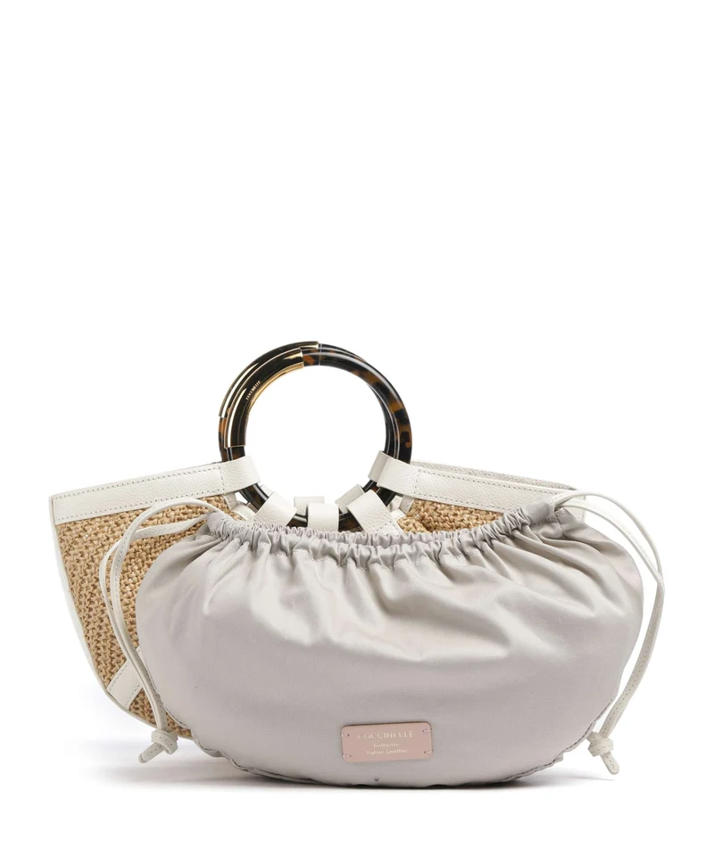 Coccinelle Shell Straw Sac à main natural/pearl