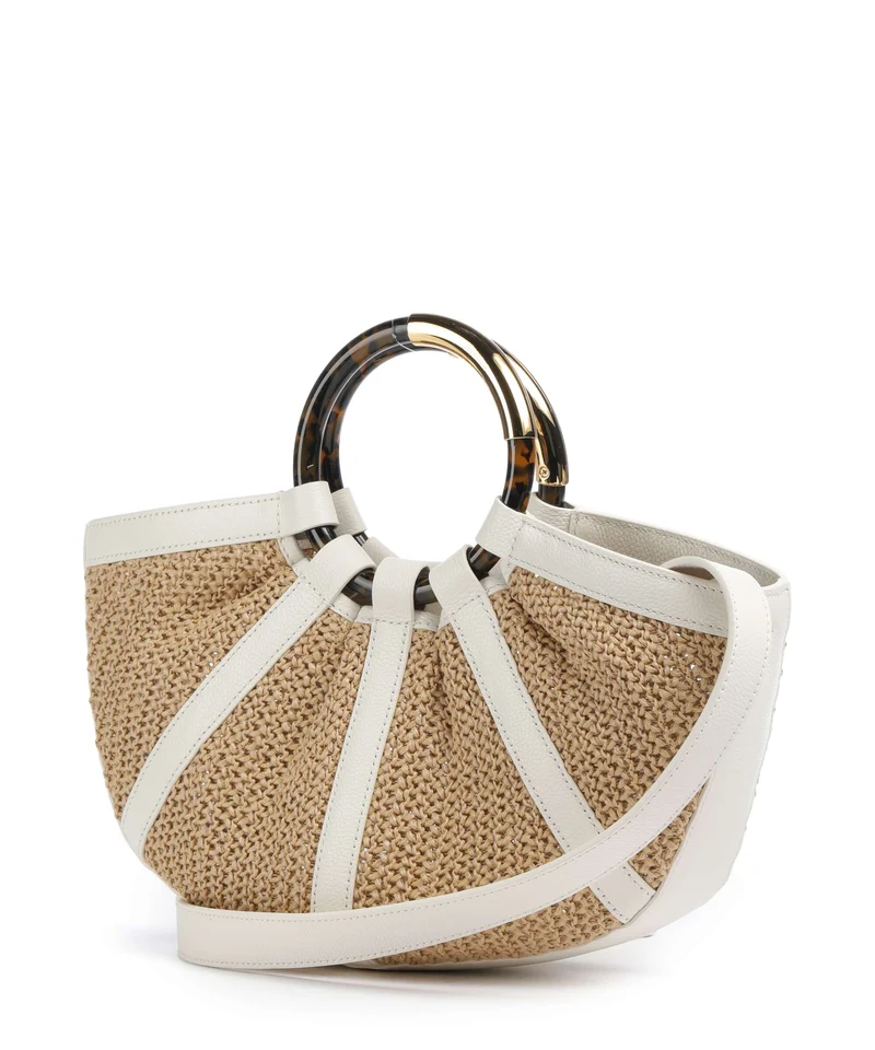 Coccinelle Shell Straw Sac à main natural/pearl