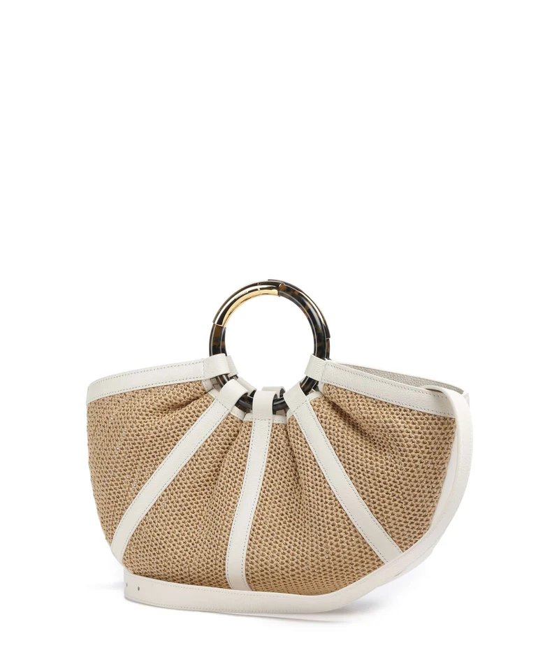Coccinelle Shell Straw Sac à main natural/pearl
