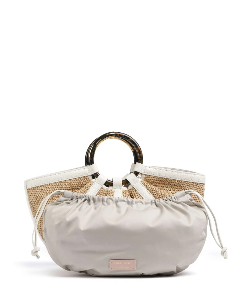 Coccinelle Shell Straw Sac à main natural/pearl