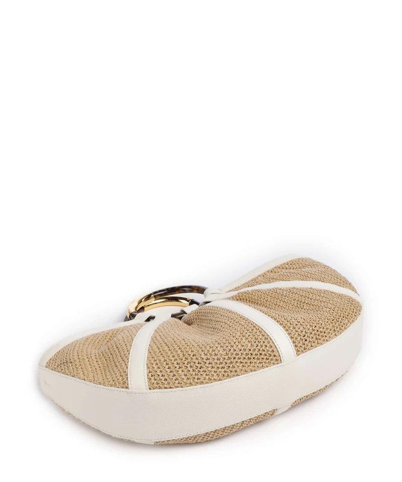 Coccinelle Shell Straw Sac à main natural/pearl