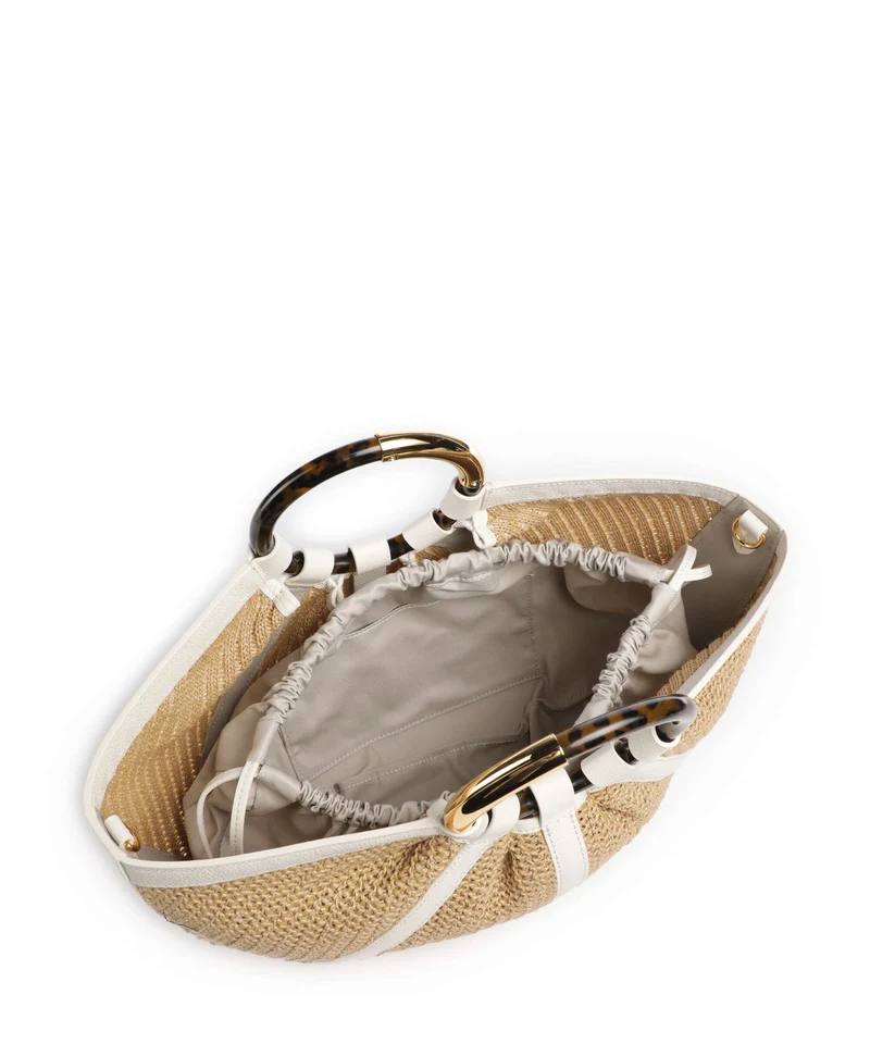 Coccinelle Shell Straw Sac à main natural/pearl
