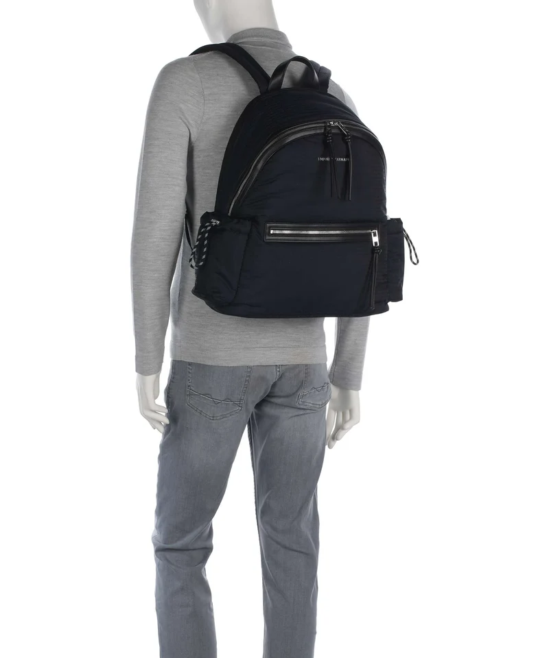 Emporio Armani Monogram Sac à dos iconico blu navy