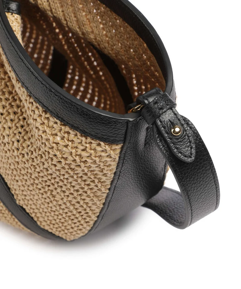 Coccinelle Shell Straw Sac à main natural/noir