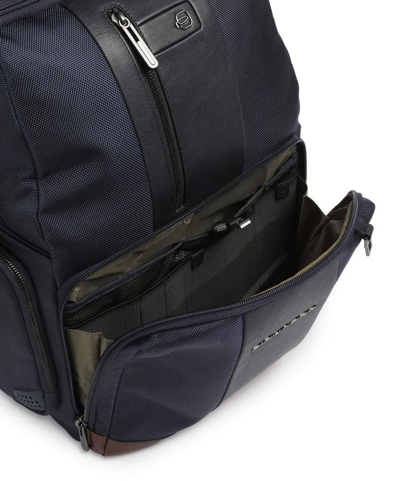 Piquadro Brief 2 Sac à dos d'ordinateur blue/cognac
