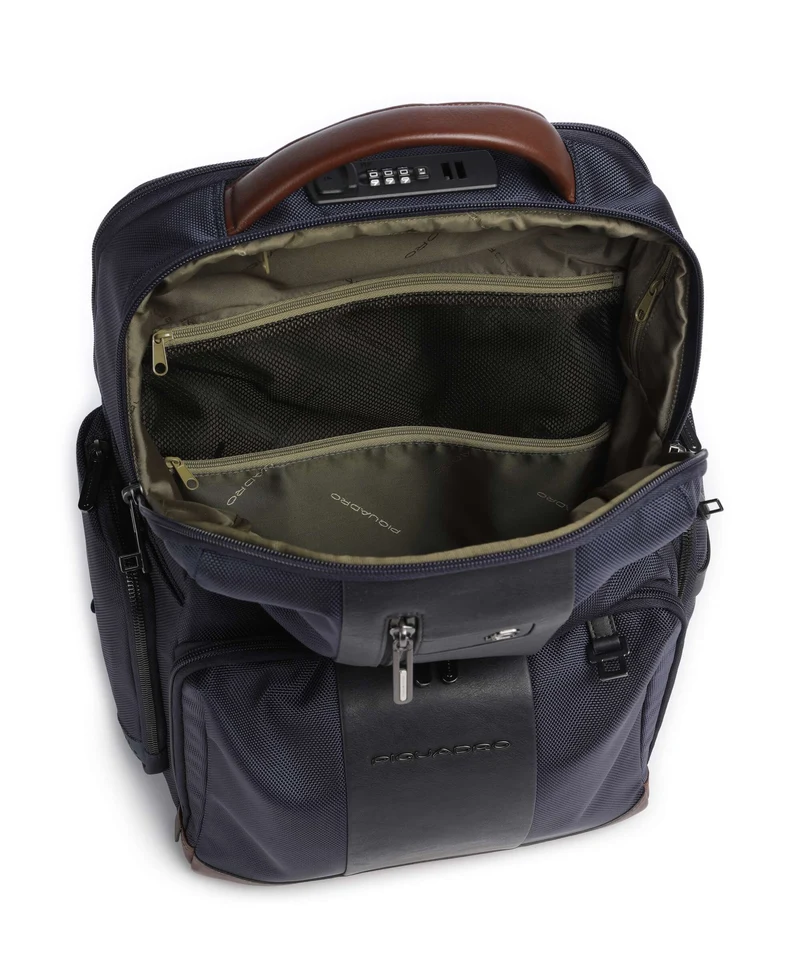 Piquadro Brief 2 Sac à dos d'ordinateur blue/cognac