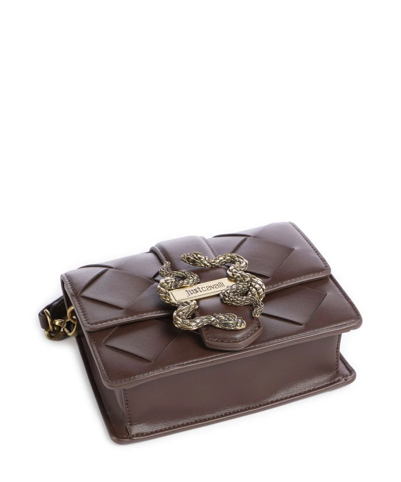 Just Cavalli Iconic Snakes Braided Sac bandoulière black coffee