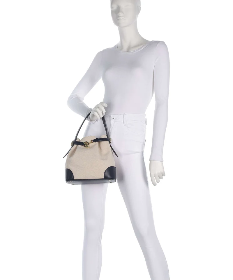 Lauren Ralph Lauren Blaike Medium Sac seau natural/buff canvas/refined navy