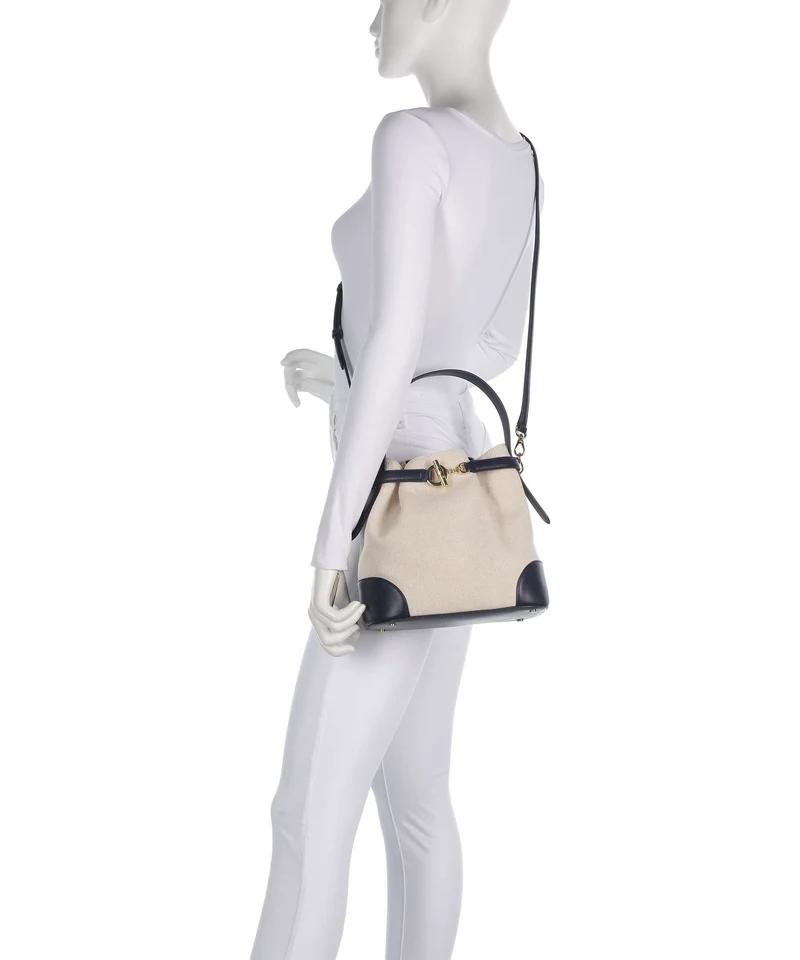 Lauren Ralph Lauren Blaike Medium Sac seau natural/buff canvas/refined navy