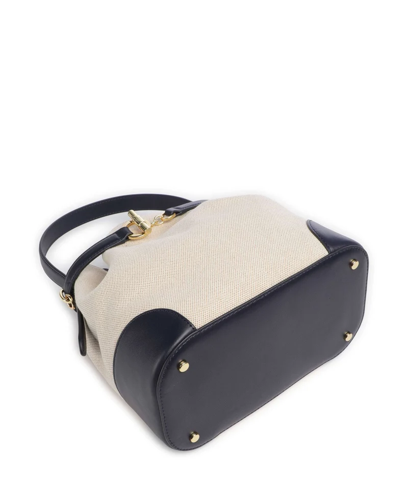 Lauren Ralph Lauren Blaike Medium Sac seau natural/buff canvas/refined navy