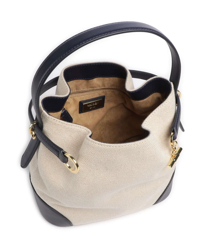 Lauren Ralph Lauren Blaike Medium Sac seau natural/buff canvas/refined navy