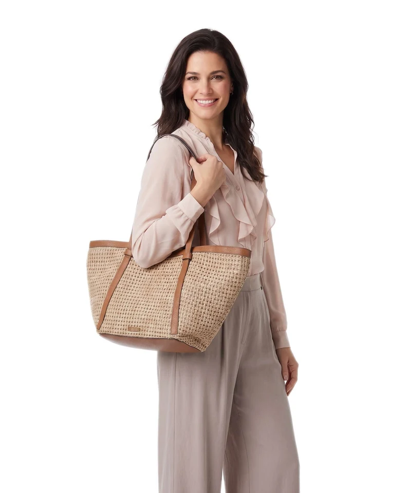 Abro Raffia Cordino Cosmo Large Cabas caramel/cognac