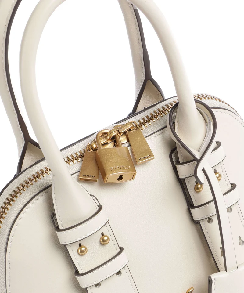 Pinko Bowling Mini Sac à main bianco seta/antique gold