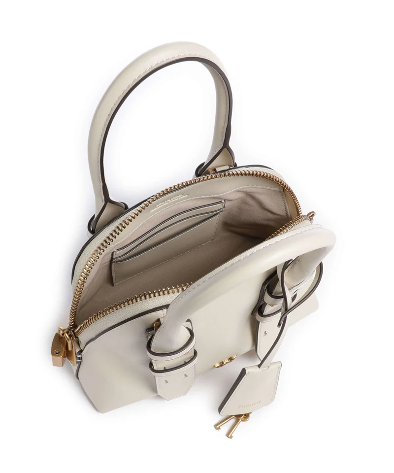 Pinko Bowling Mini Sac à main bianco seta/antique gold