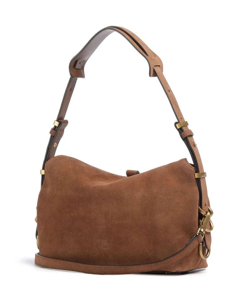 Pinko Saddle Horizontal Mini Sac porté épaule marrone/leone/antique gold
