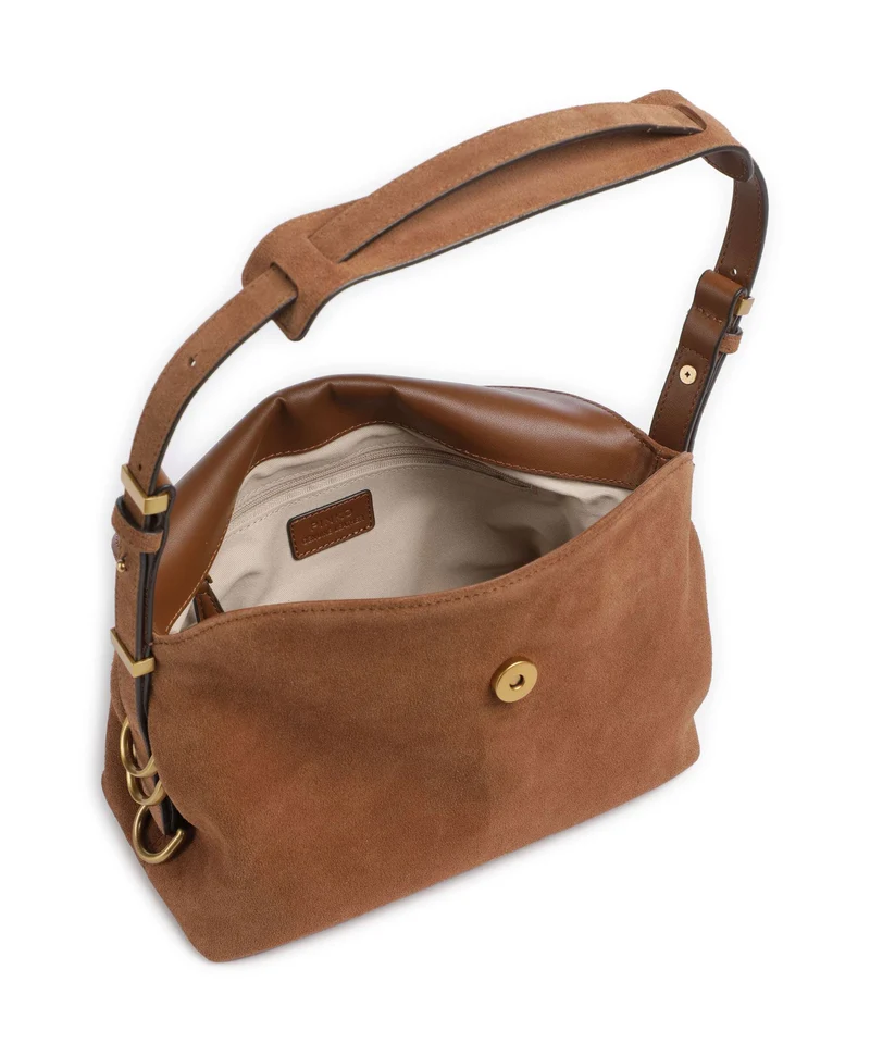 Pinko Saddle Horizontal Mini Sac porté épaule marrone/leone/antique gold