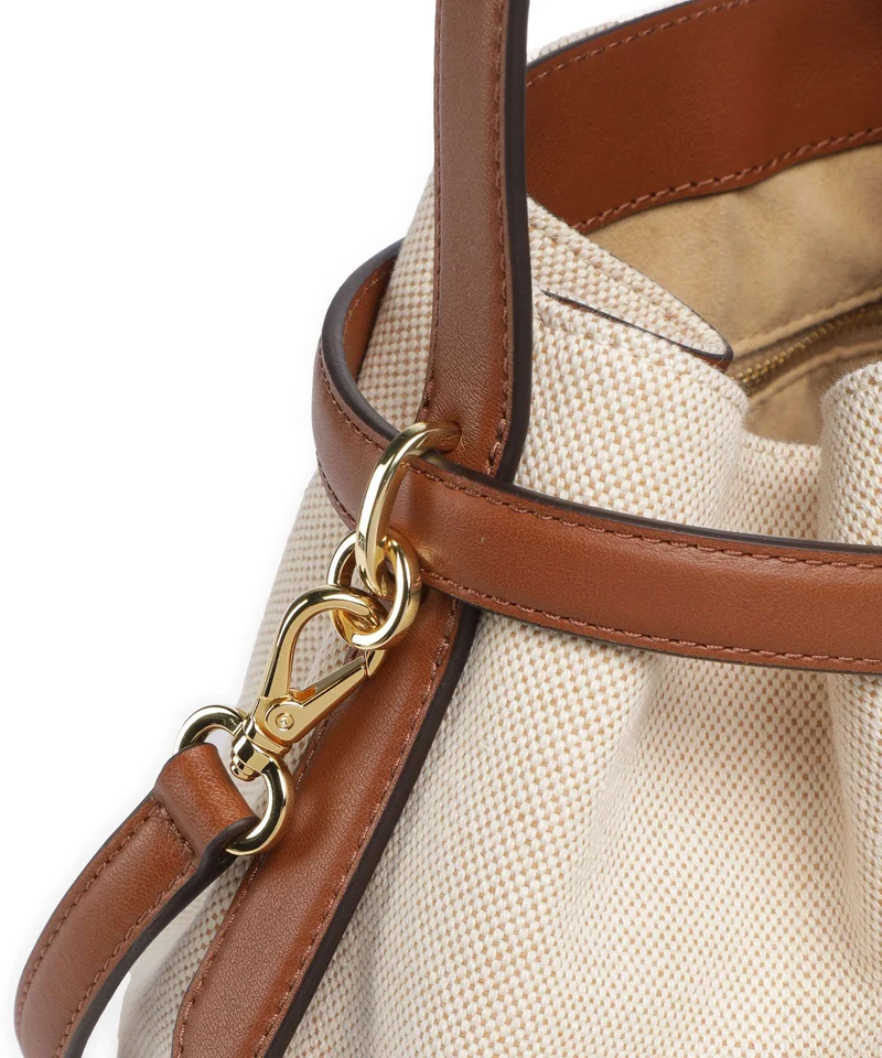 Lauren Ralph Lauren Blaike Medium Sac seau natural/buff canvas/lauren tan